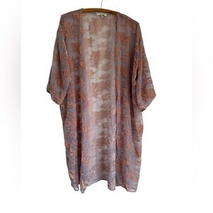 Fairycore Sheer Pastel Kimono in Burnout Velvet One Size Fits Most